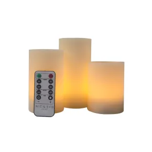LED Flameless Candles with remote (3pc)