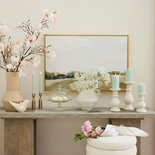 Luminara - Chalk Flameless Candle Modern Bird Figural, Real Wax Moving Flame LED Candle with Timer, Spring Decoration Tablescape - 8.5"x5"