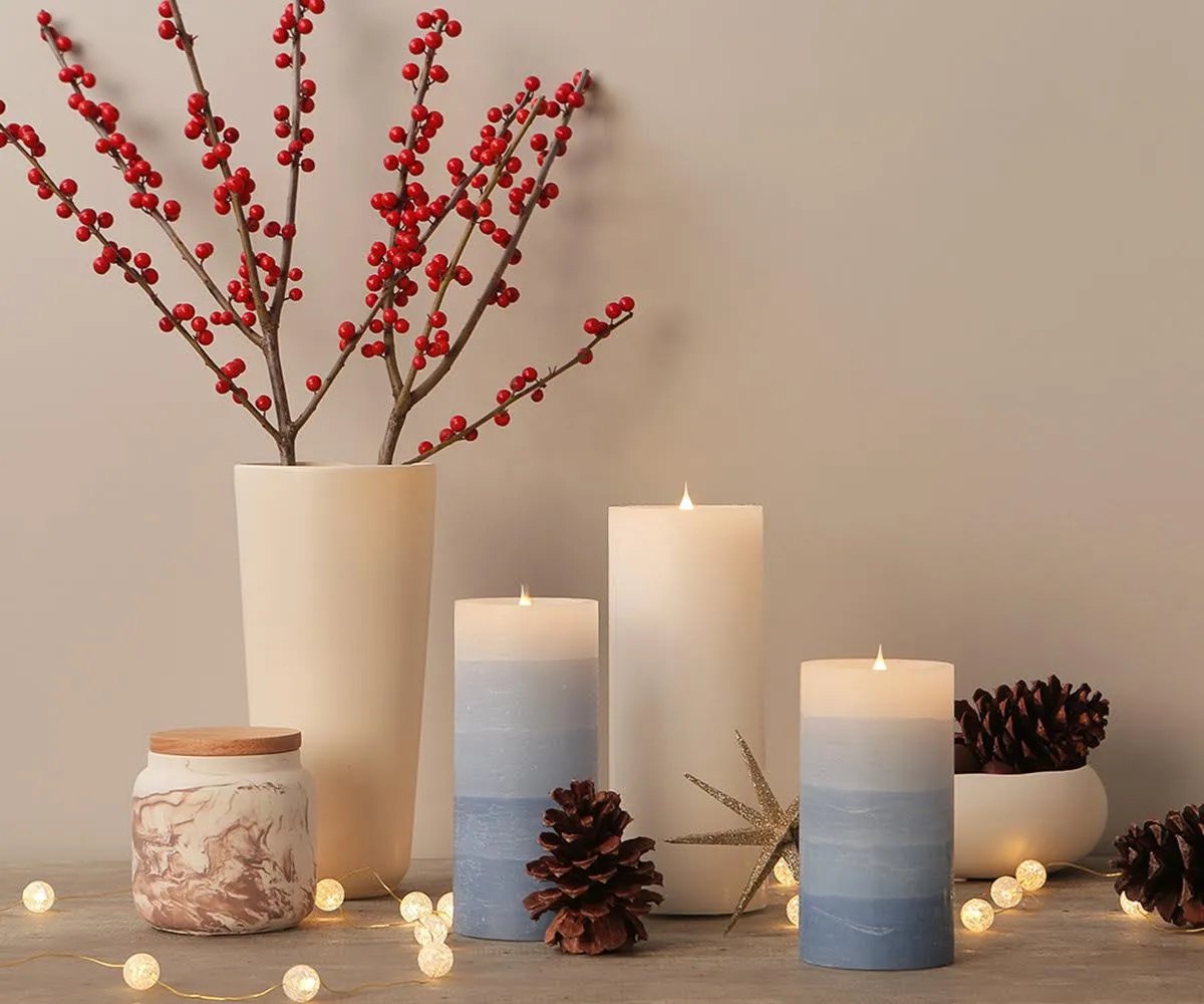 Lys Flameless Candle, Set of 3 - White