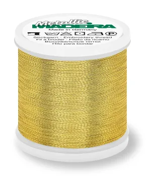 Madeira Brilliant Metallic 40 | Machine Embroidery Thread | 220 Yards | 9842-G4 | Gold 4