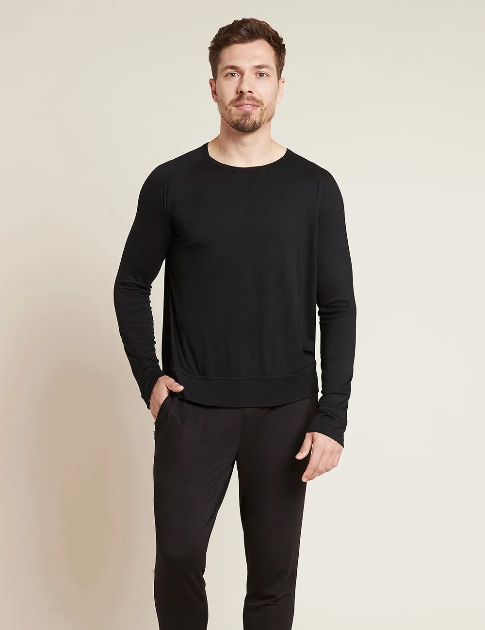 Men's Long Sleeve Sleep Tee - Black
