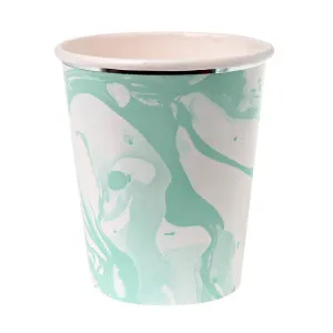 Meri Meri Aqua and White Marble - Paper Cups