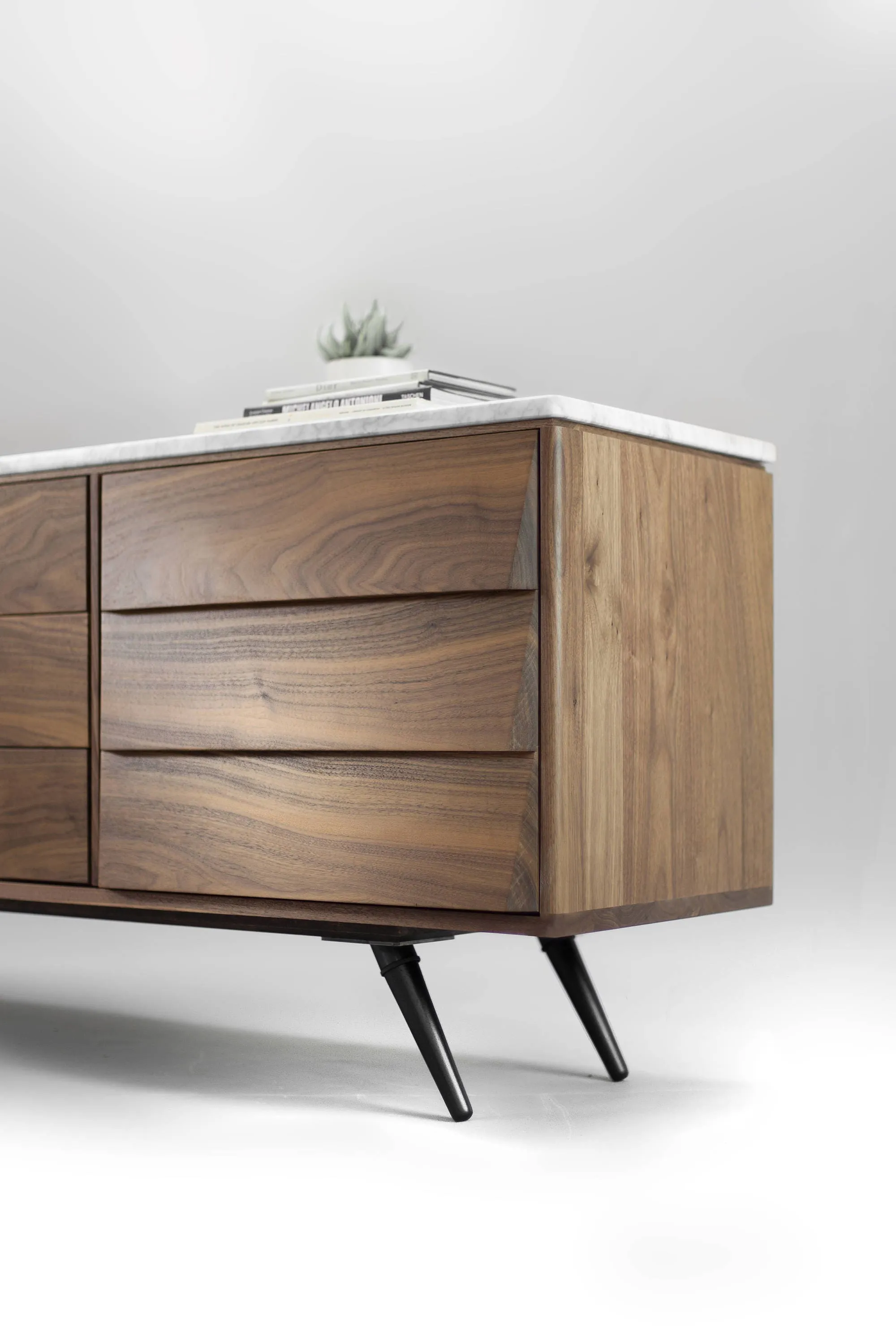 Midcentury solid timber sideboard with marble top 05