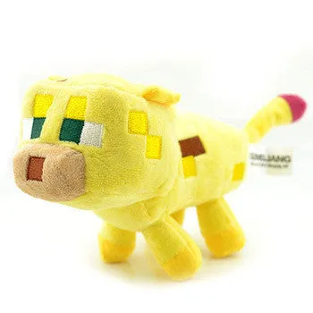 Minecraft Toys JJ Creeper Dolls Stuffed Plush Toys Minecraft Ocelot Plush Toys Yellow 24CM Children Brinquedos Christmas Gifts