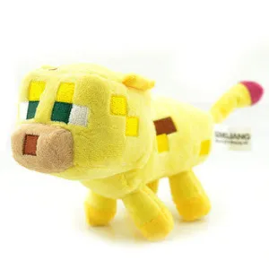 Minecraft Toys JJ Creeper Dolls Stuffed Plush Toys Minecraft Ocelot Plush Toys Yellow 24CM Children Brinquedos Christmas Gifts
