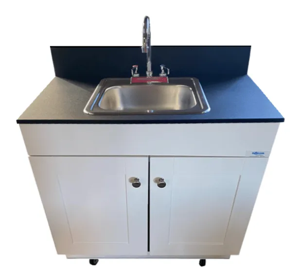 Monsam PSW-007M Portable Sink - White, Gray or Maple Cabinet 38" H