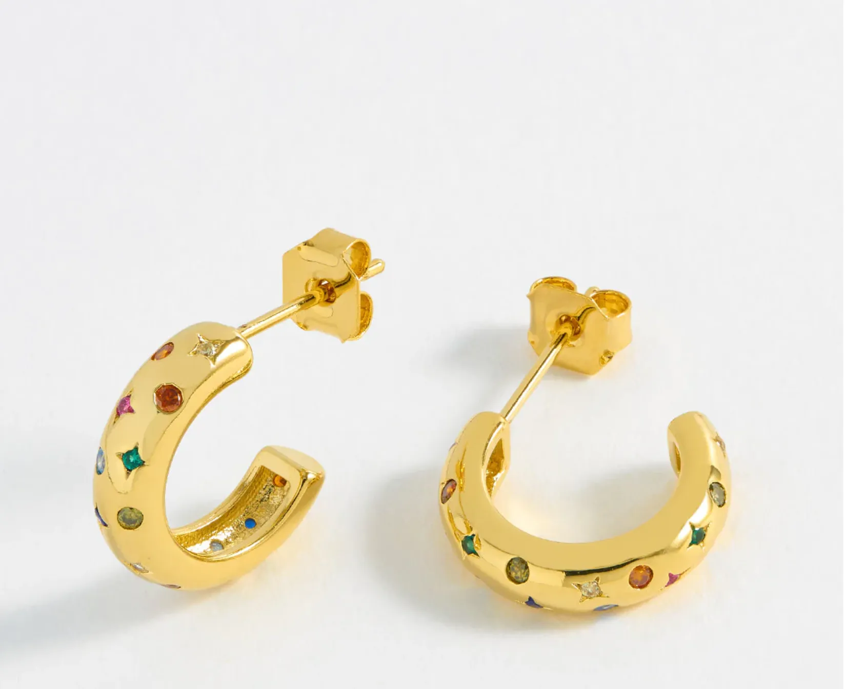Multicolour Chubby Celestial Hoop - Gold