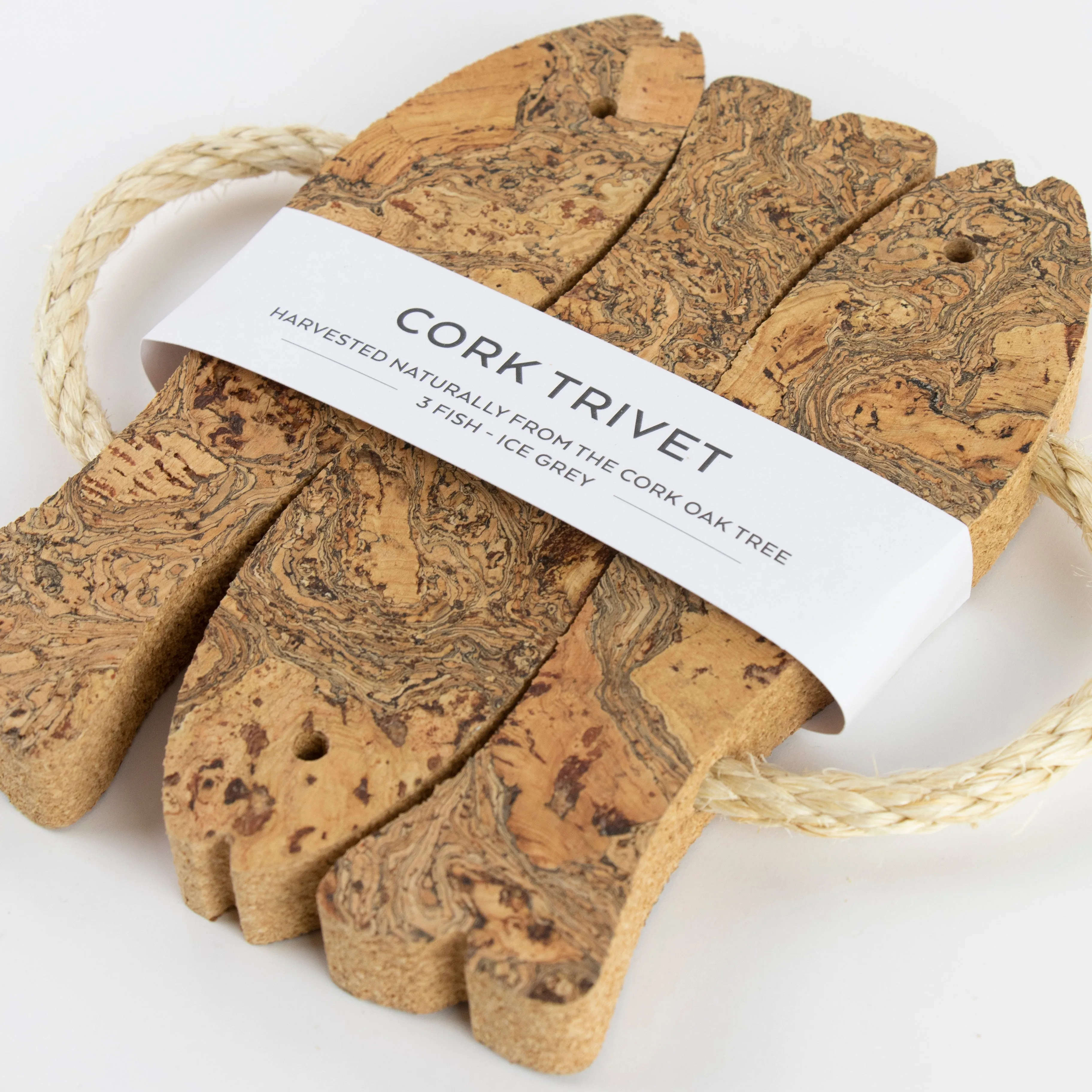 Natural Cork Trivet | 3 Fish