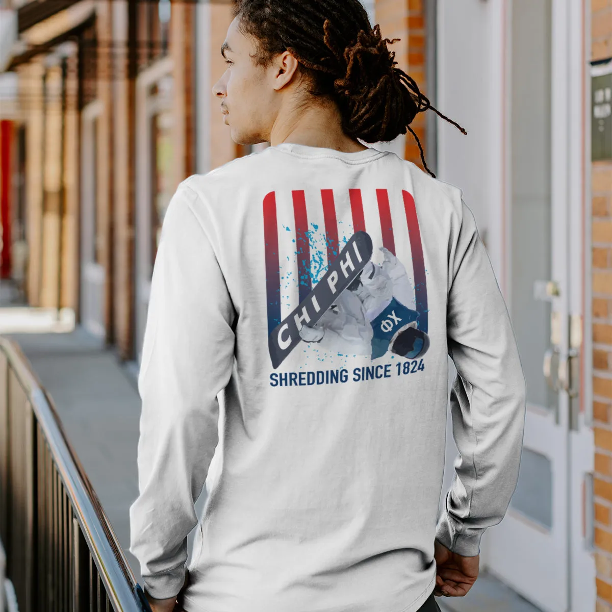 New! Limited Edition Chi Phi Comfort Colors Slope Shredder Long Sleeve Tee