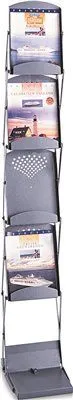 Portable Folding Literature Display 10W X 13-1/4D X 56H Metallic Gray