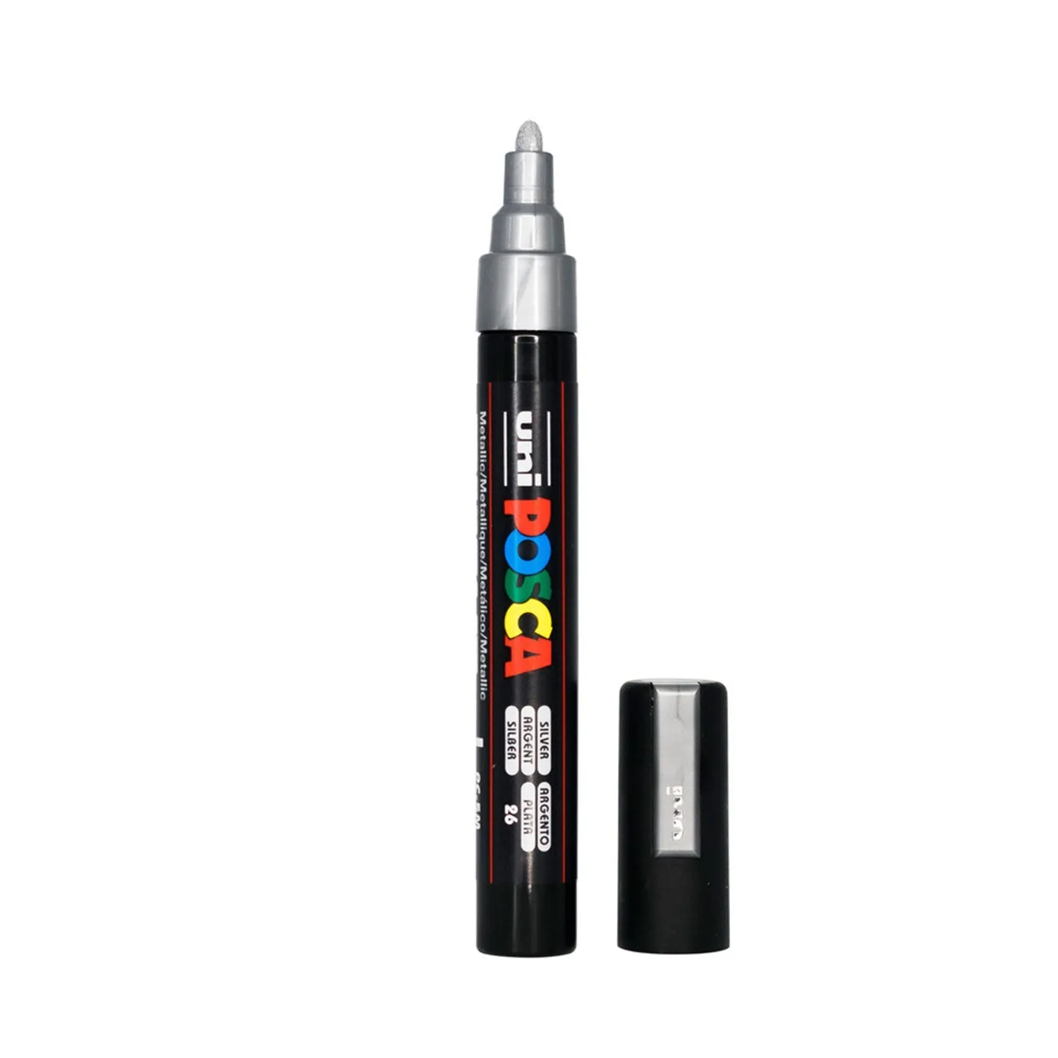 POSCA Medium Bullet Tip Paint Marker Pen PC-5M - Metallic Silver