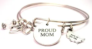 Proud Mom Expandable Bangle Bracelet Set