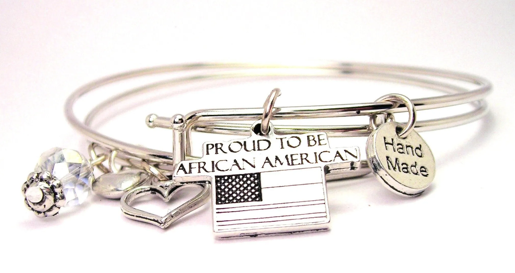 Proud To Be African American Expandable Bangle Bracelet Set