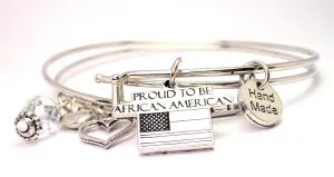 Proud To Be African American Expandable Bangle Bracelet Set