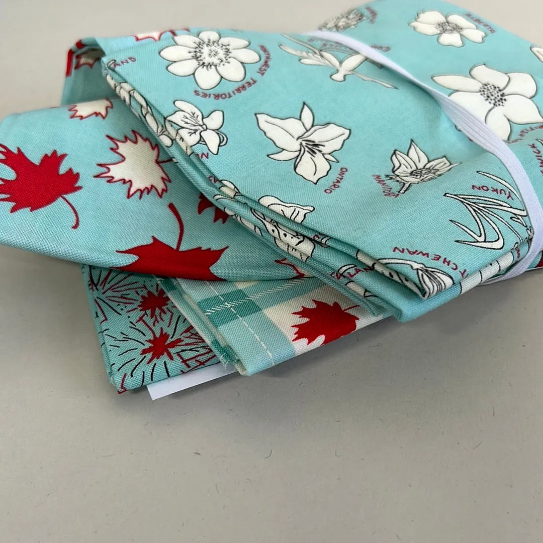 Quilting Cotton Fat Quarter Bundle, Aquas & Blues (WQC2301:2305, WQC2310:2312)