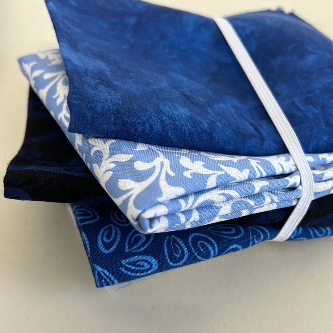 Quilting Cotton Fat Quarter Bundle, Aquas & Blues (WQC2301:2305, WQC2310:2312)
