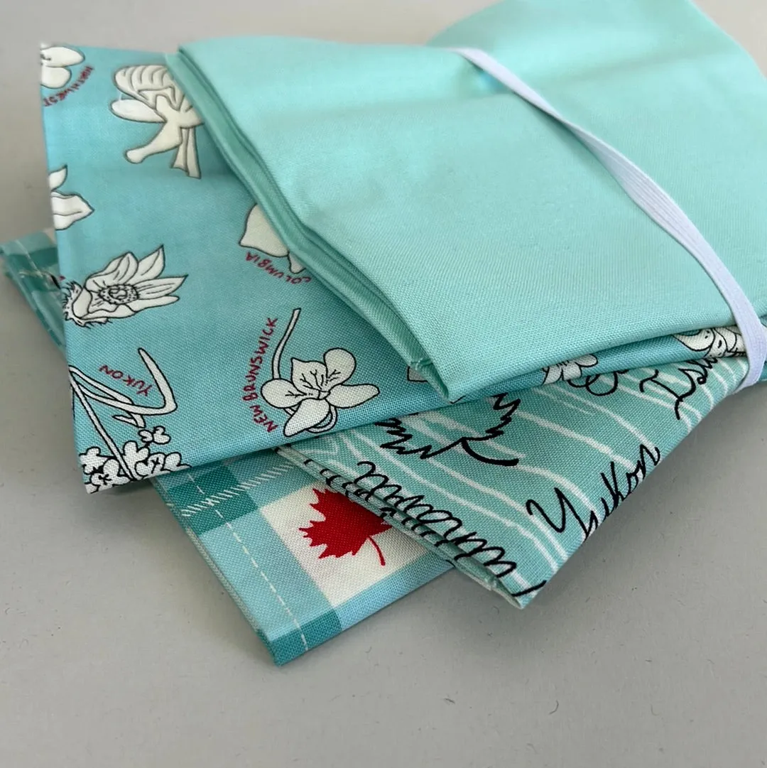 Quilting Cotton Fat Quarter Bundle, Aquas & Blues (WQC2301:2305, WQC2310:2312)
