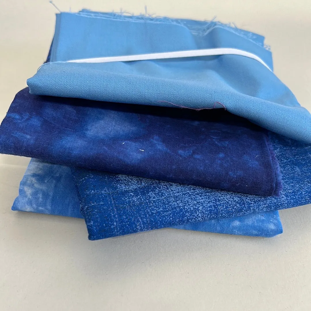Quilting Cotton Fat Quarter Bundle, Aquas & Blues (WQC2301:2305, WQC2310:2312)