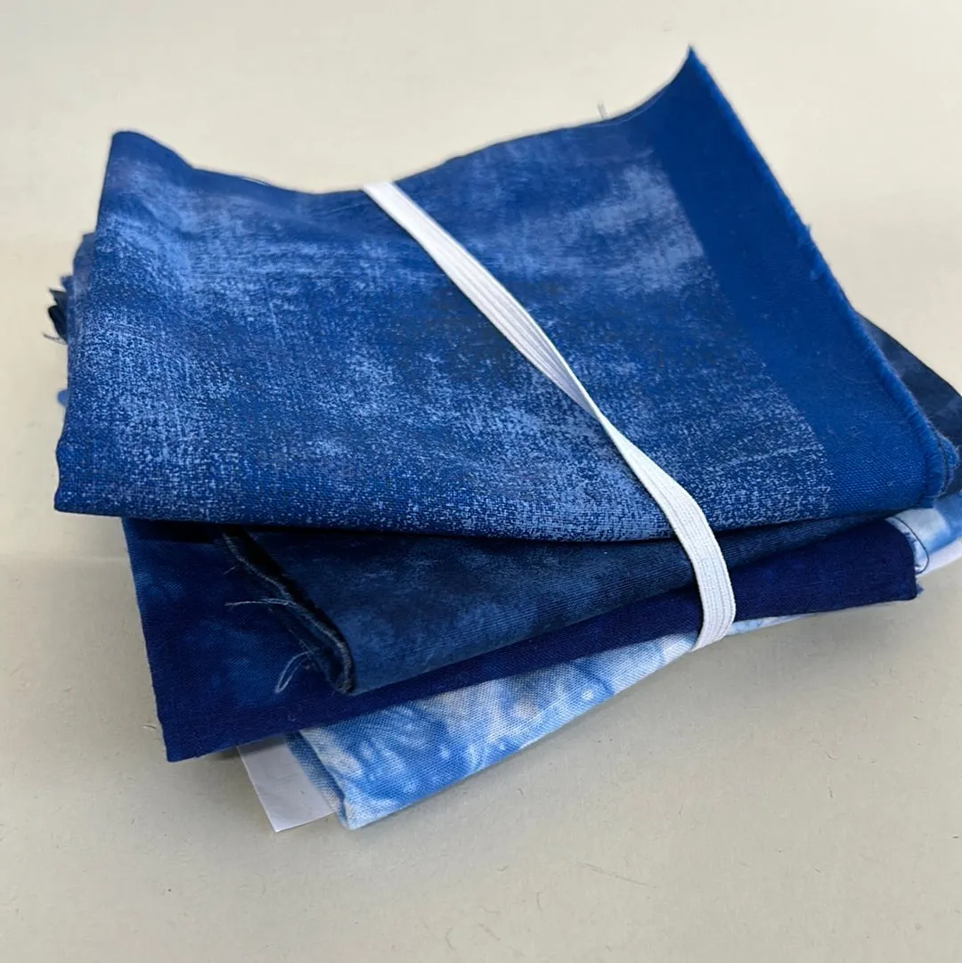 Quilting Cotton Fat Quarter Bundle, Aquas & Blues (WQC2301:2305, WQC2310:2312)
