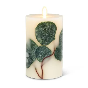 Reallite Wax Candle with Moving Flame - Ivory - Tall with Eucalyptus