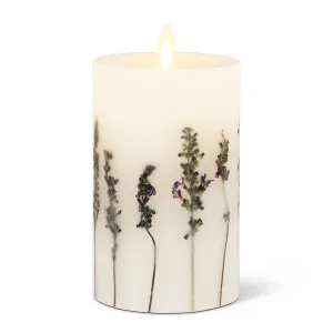 Reallite Wax Candle with Moving Flame - Ivory - Tall with Lavender