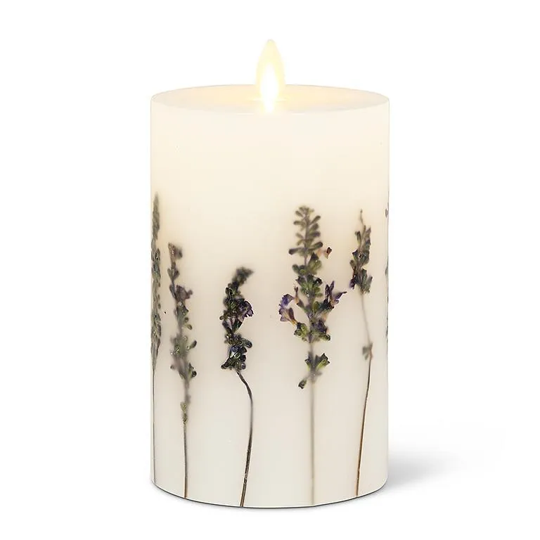 Reallite Wax Candle with Moving Flame - Ivory - Tall with Lavender