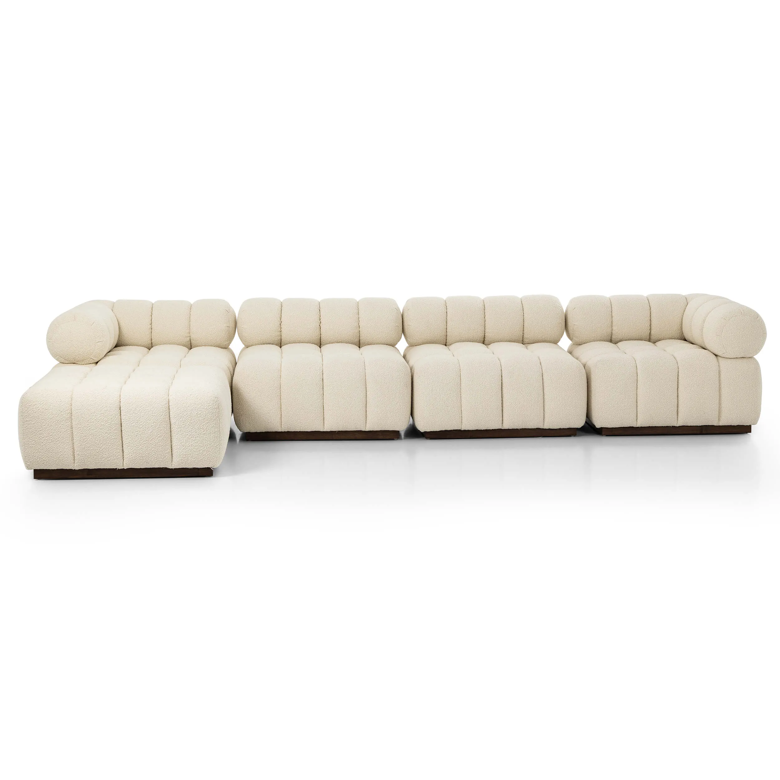 Roma 4-Piece Sectional w/Ottoman, Durham Cream