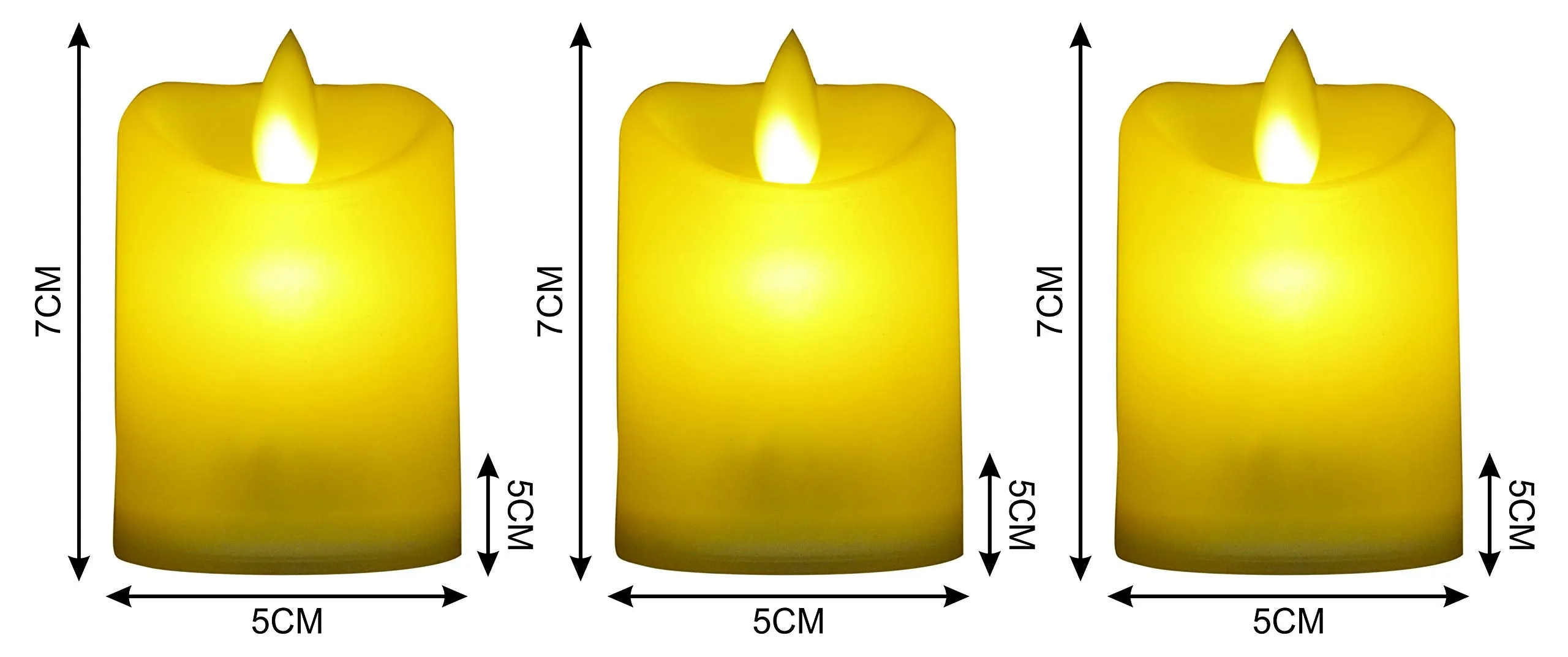 Saubhagya Global Acrylic Flickering LED Flameless Swing Candle Height:7cm Lights for Party Wedding Birthday Festival Romantic Dinner Decor 2*CR2032 Batteries Required (Included) (3)