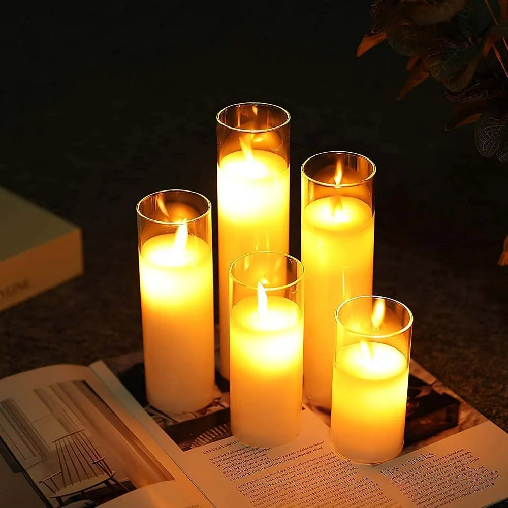 Set 4/5/6/7/8inch Flameless Candles (Set of 5)