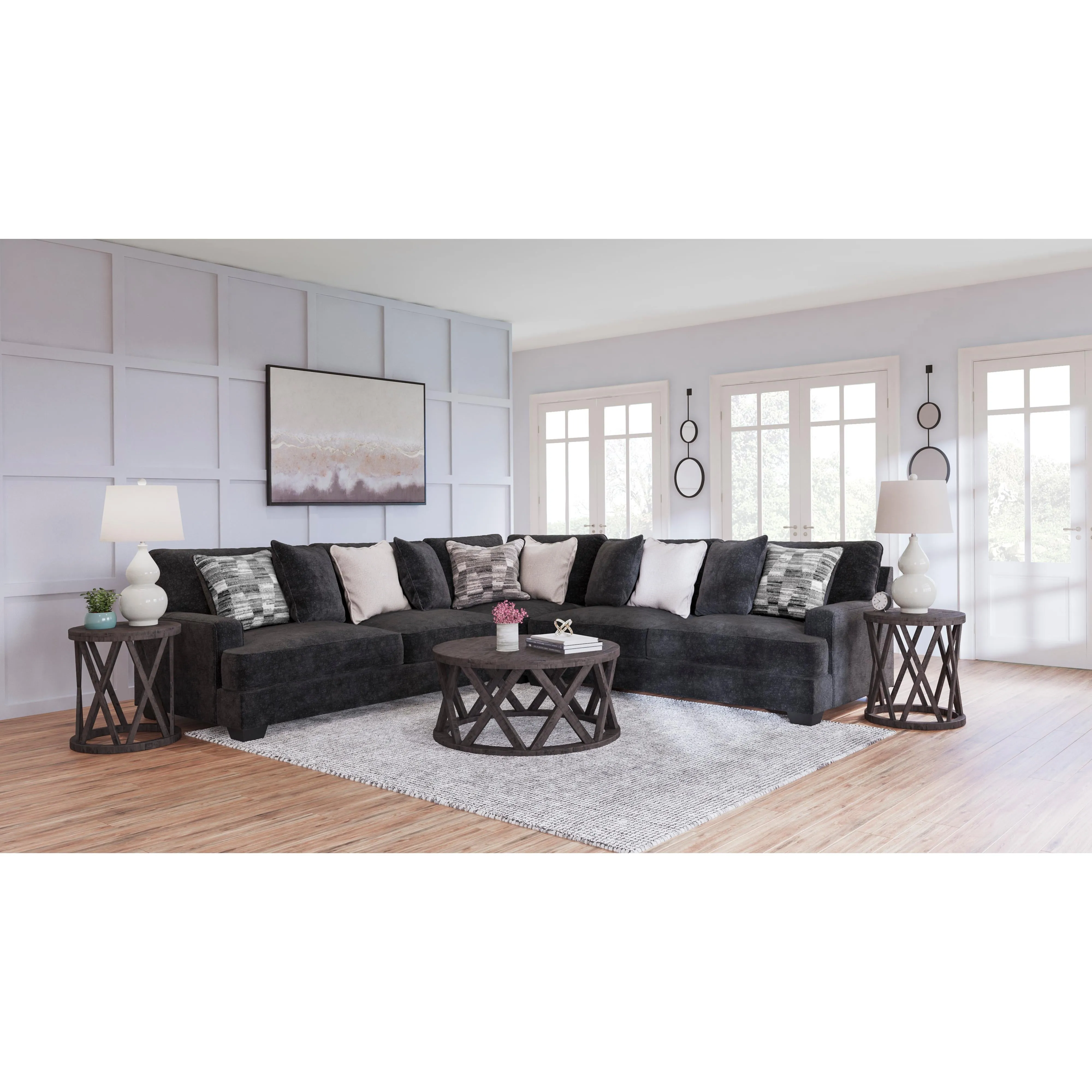 Signature Design by Ashley Lavernett Fabric 3 pc Sectional 5960366/5960377/5960367