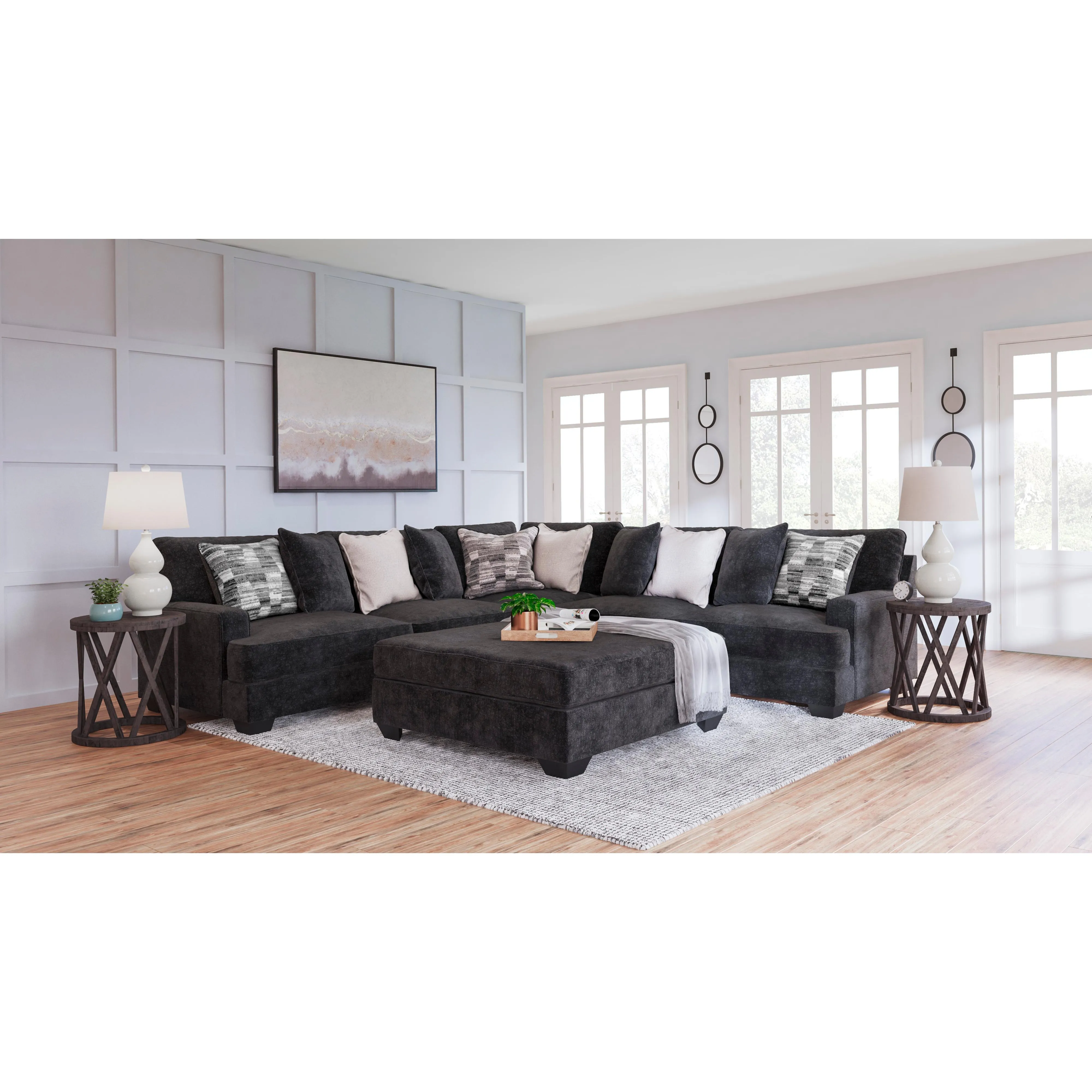 Signature Design by Ashley Lavernett Fabric 3 pc Sectional 5960366/5960377/5960367