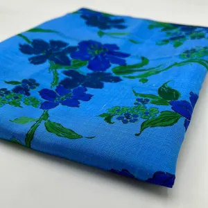 Silk Blouse Weight, Sky Blue Floral (WDW1982)