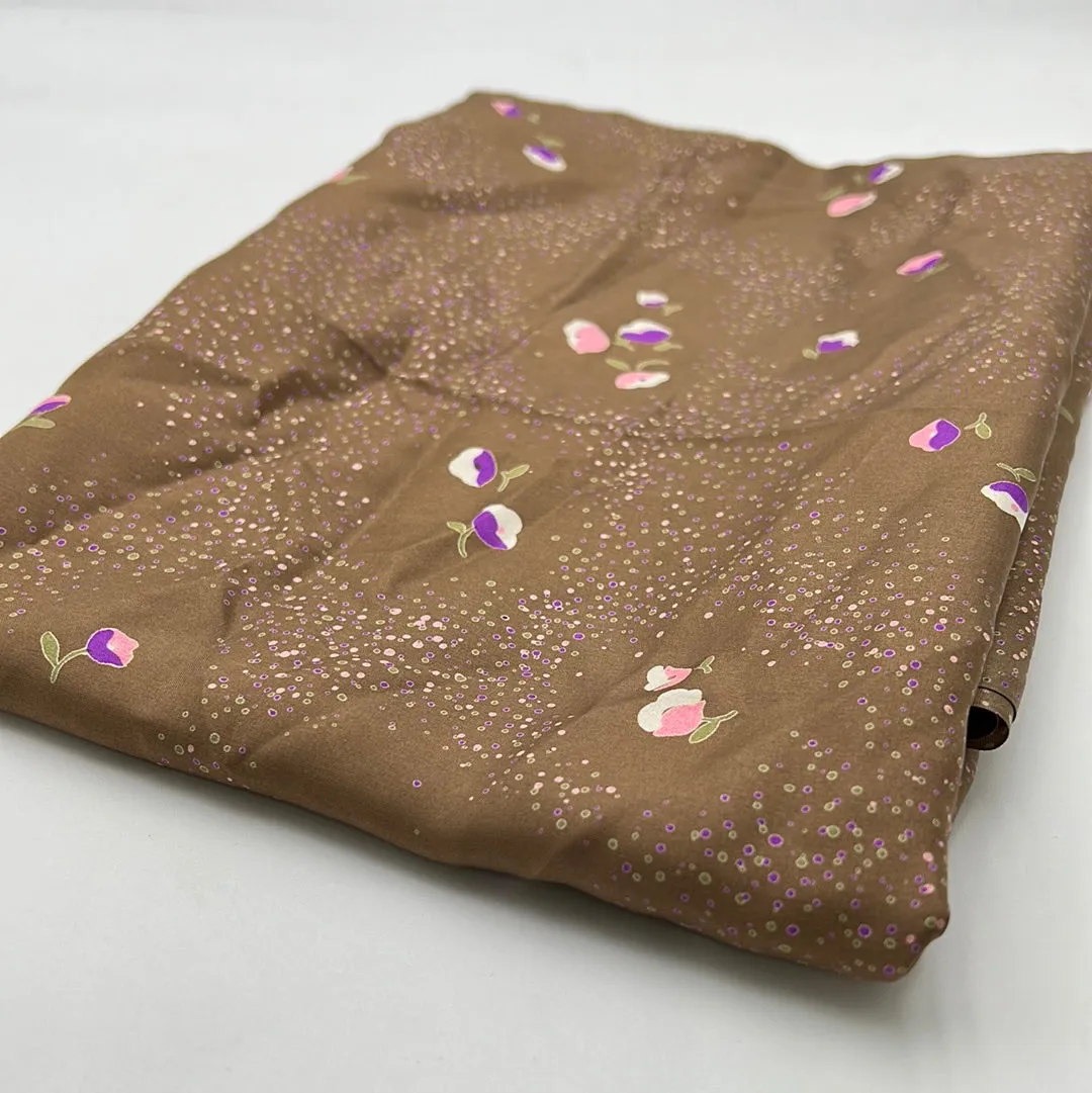 Silk Dress Weight, Caramel Floral (WDW1857)