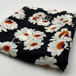 Silk Dress Weight, Navy & White Floral (WDW1858)