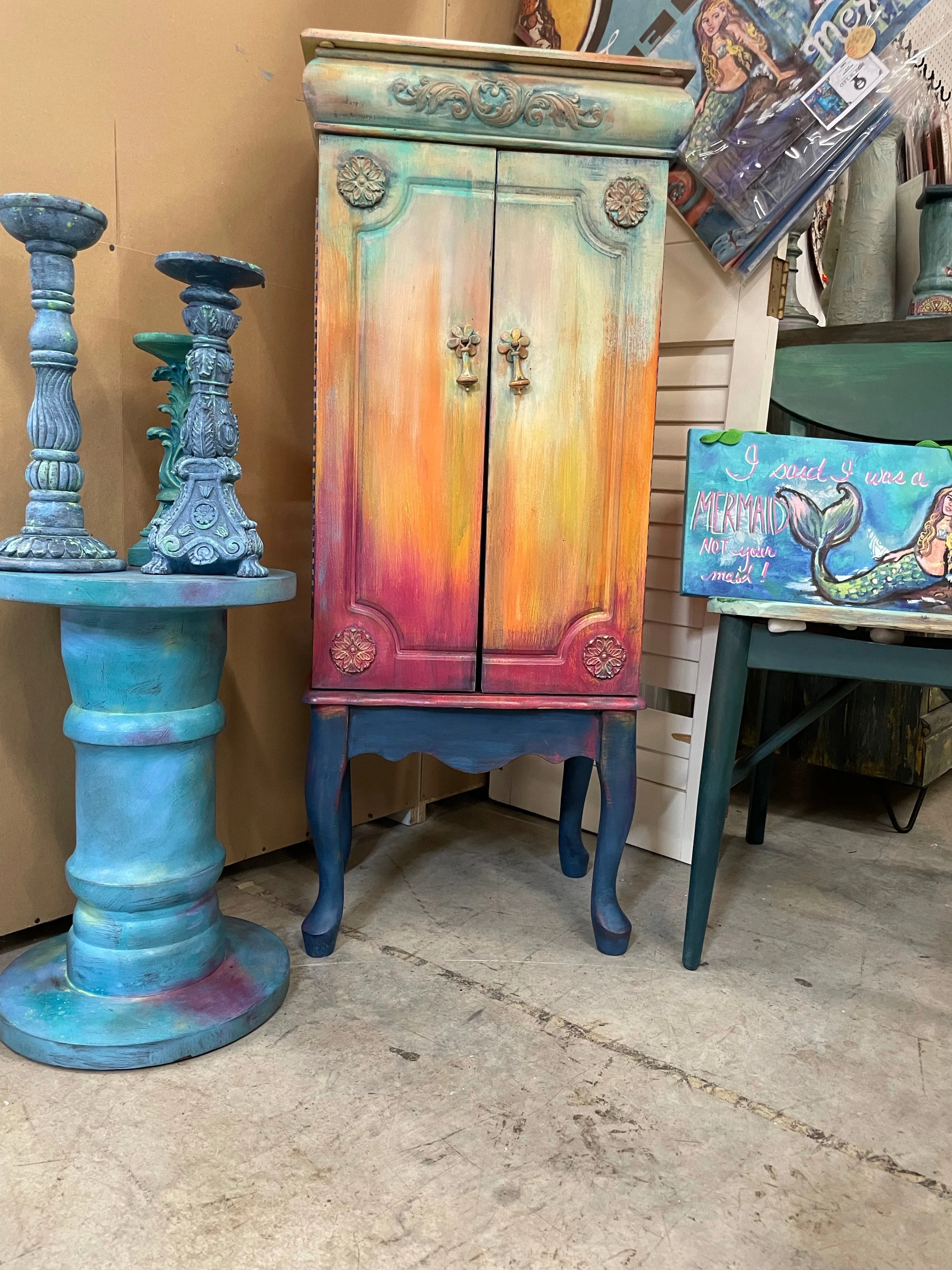 *SOLD* Sunset Jewelry Armoire