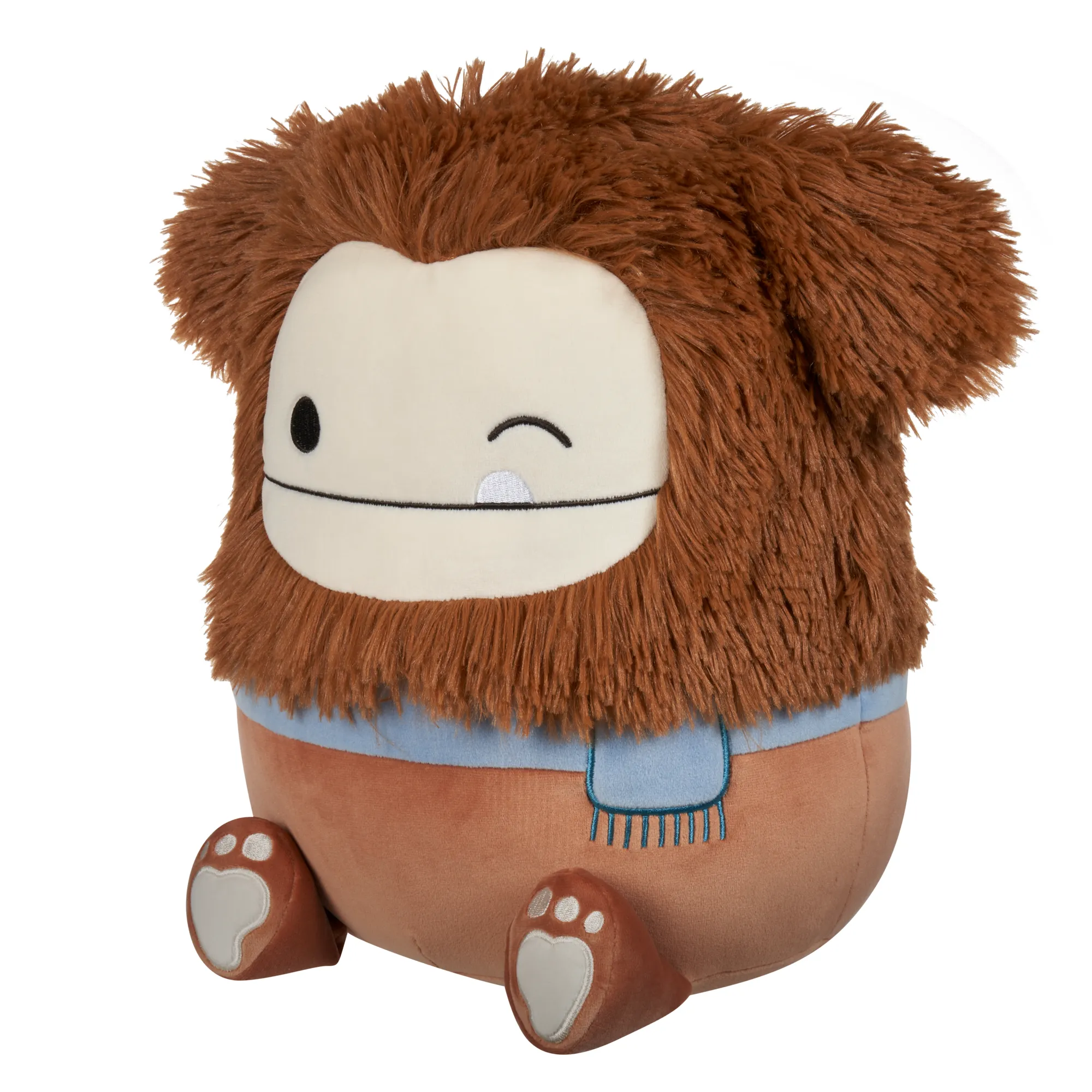 Squishmallows 12 Inch Plush S20 Benny  Winking Brown Bigfoot With Scarf