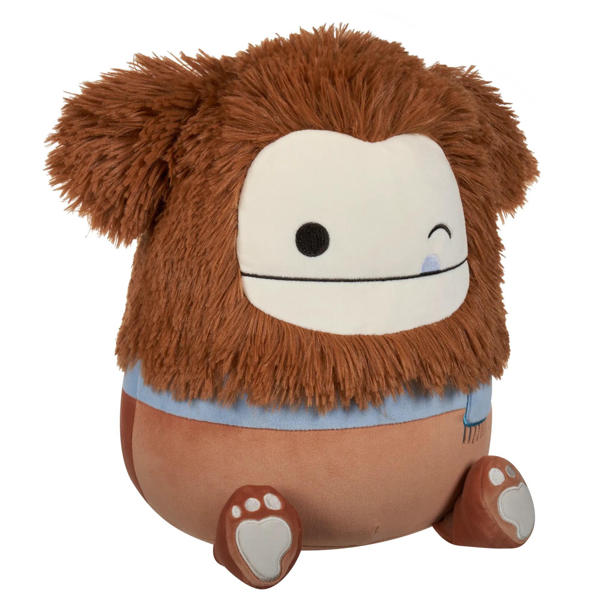 Squishmallows 12 Inch Plush S20 Benny  Winking Brown Bigfoot With Scarf