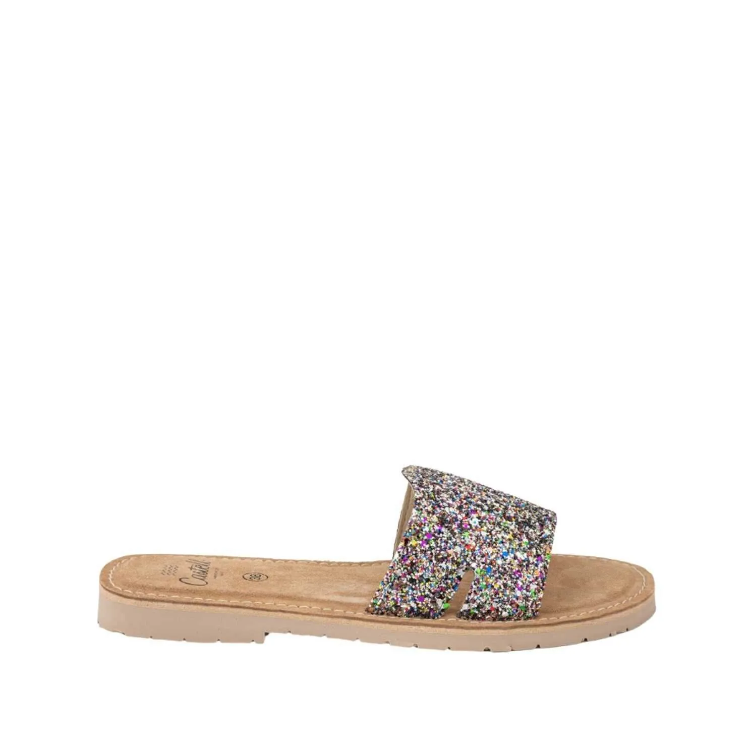 Standard Leather Menorcan Sandals With Glitter Touch- Shark ST 2360R A Glitter