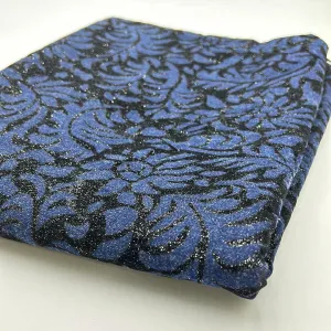 Stretch Cotton Denim, Indigo & Black Shimmer (WDT0204)