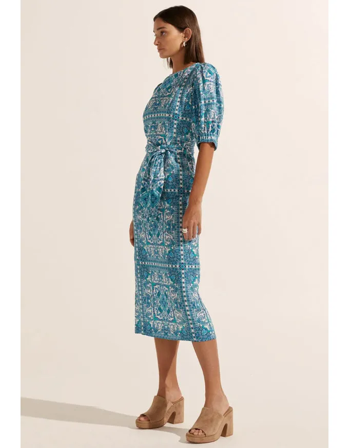 Venture Dress Sapphire Tile Print
