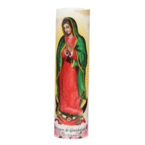 Virgin of Guadalupe Flameless LED Prayer Candle with Timer (WS)