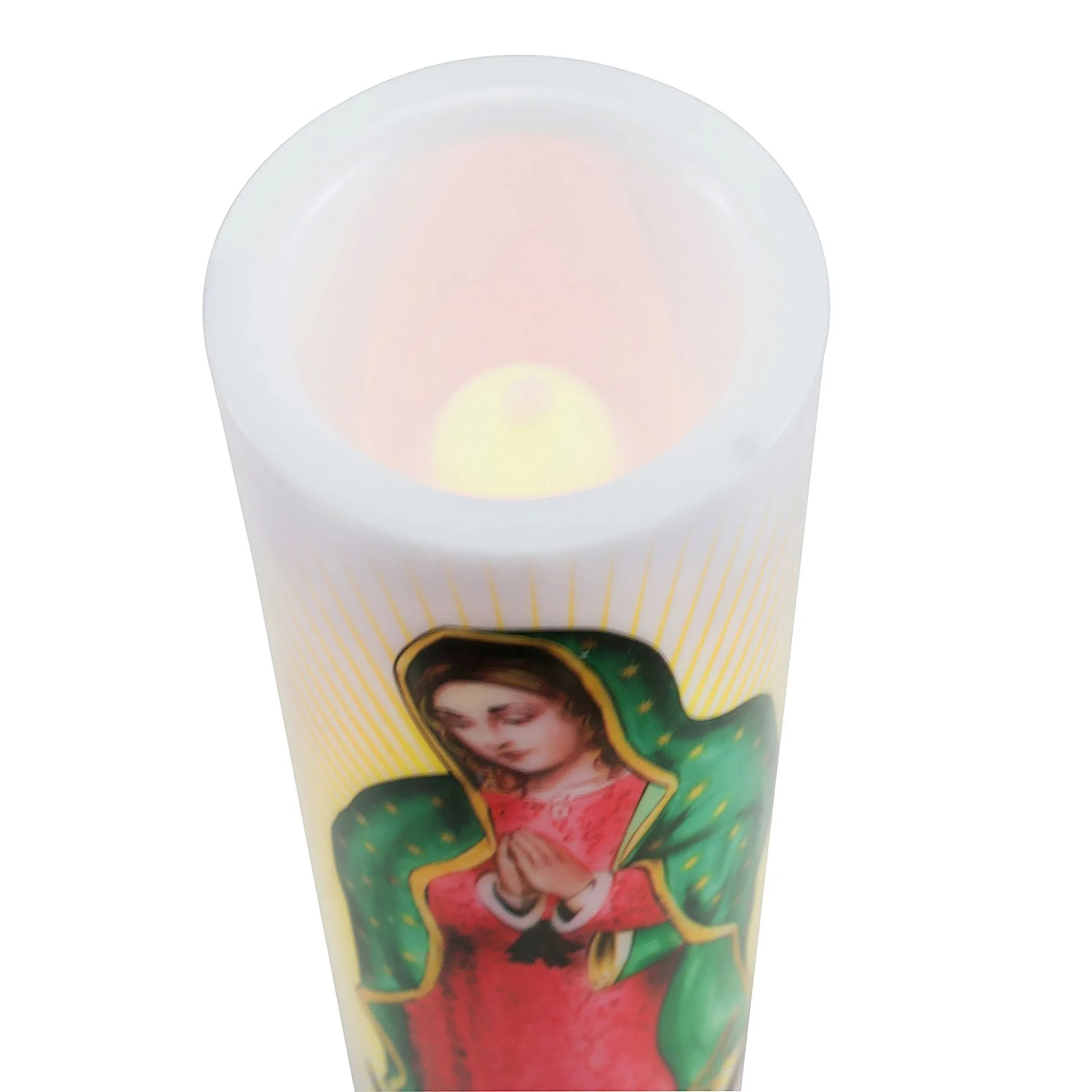 Virgin of Guadalupe Flameless LED Prayer Candle with Timer (WS)