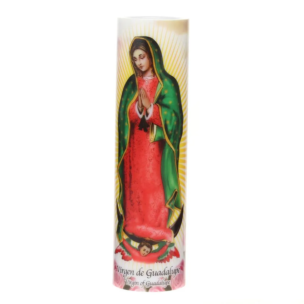 Virgin of Guadalupe Flameless LED Prayer Candle with Timer (WS)