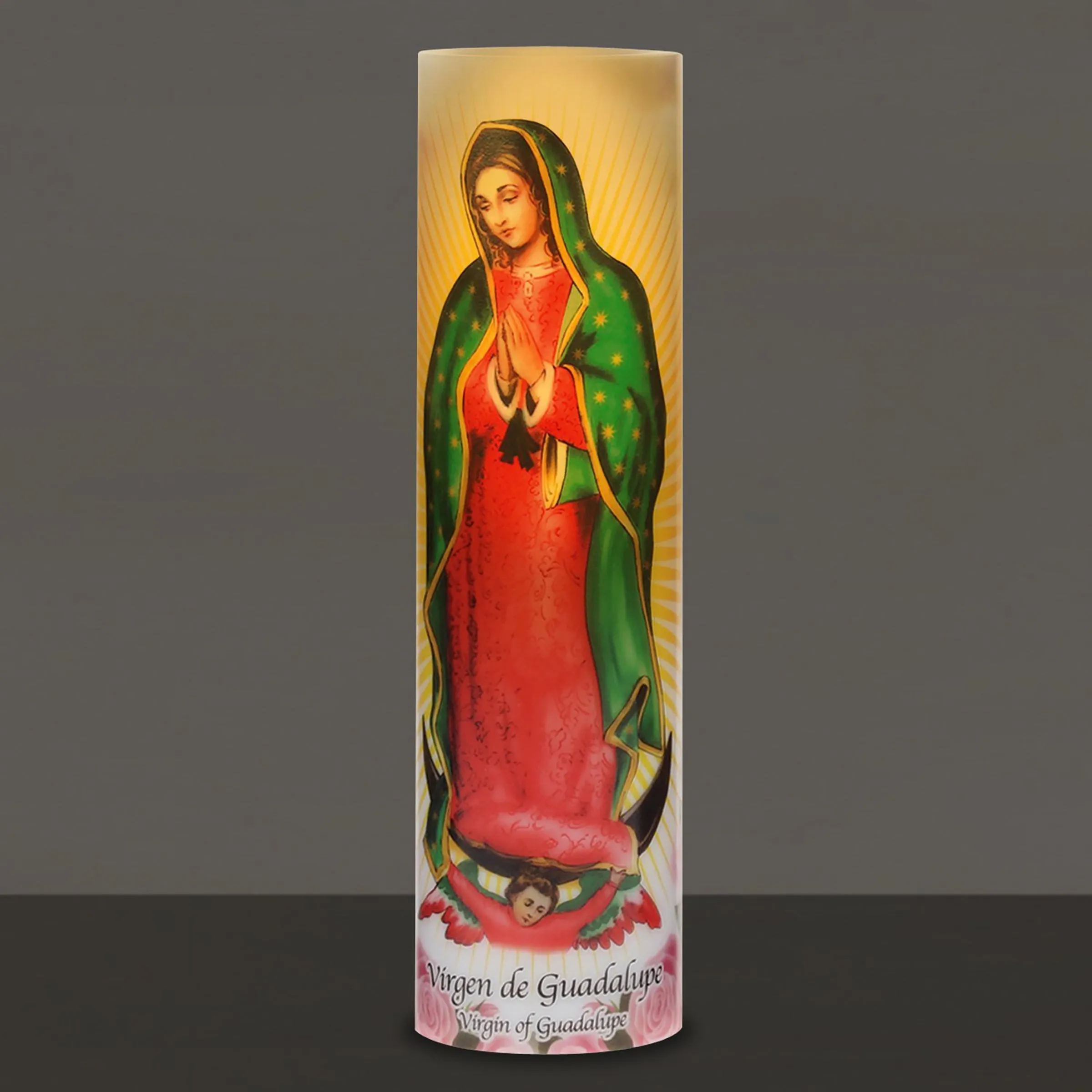 Virgin of Guadalupe Flameless LED Prayer Candle with Timer (WS)