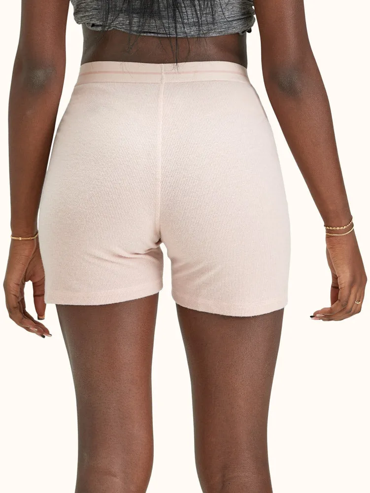 Women's 2-Piece Ribbed Crew and Shorts Loungewear Set