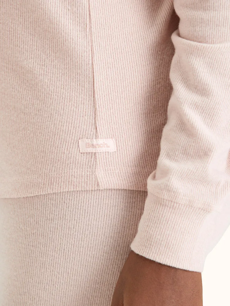 Women's 2-Piece Ribbed Crew and Shorts Loungewear Set
